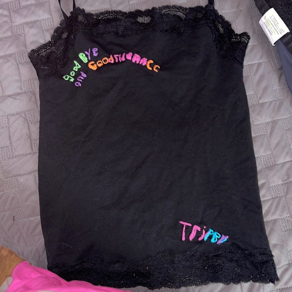 Customized Ann Taylor tank with lace